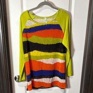 Emerald Multicolor Striped Long Sleeve Top -NWOT